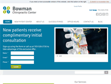 Tablet Screenshot of bowmanchiropractic.com